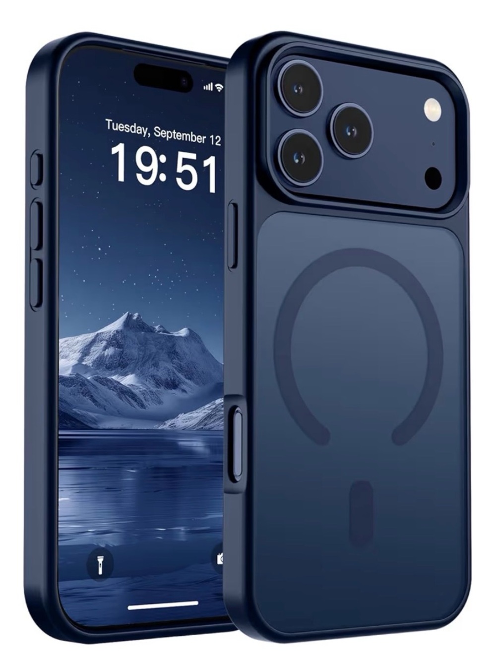 NEW iPhone 17 Pro Max MagSafe Military Grade Drop Matte Dk Blue Translucent